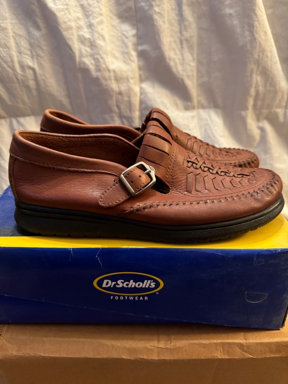 Vintage Dr. Scholl's Brown Leather Slip-On Loafers